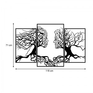 meg-GP052-0066-2 ΔΙΑΚΟΣΜΗΤΙΚΟ ΤΟΙΧΟΥ TREE LOVE MEGAPAP ΜΕΤΑΛΛΙΚΟ ΧΡΩΜΑ ΜΑΥΡΟ 116X71ΕΚ.