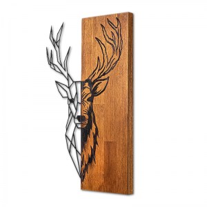 meg-GP052-0070-2 ΔΙΑΚΟΣΜΗΤΙΚΟ ΤΟΙΧΟΥ DEER MEGAPAP ΞΥΛΙΝΟ - ΜΕΤΑΛΛΙΚΟ ΧΡΩΜΑ ΚΑΡΥΔΙ - ΜΑΥΡΟ 36X3X58ΕΚ.