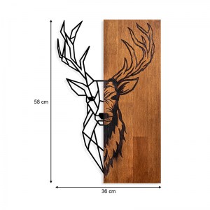 meg-GP052-0070-3 ΔΙΑΚΟΣΜΗΤΙΚΟ ΤΟΙΧΟΥ DEER MEGAPAP ΞΥΛΙΝΟ - ΜΕΤΑΛΛΙΚΟ ΧΡΩΜΑ ΚΑΡΥΔΙ - ΜΑΥΡΟ 36X3X58ΕΚ.