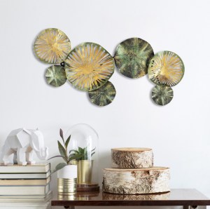 meg-GP052-0078-1 ΔΙΑΚΟΣΜΗΤΙΚΟ ΤΟΙΧΟΥ FLOWER MEGAPAP ΜΕΤΑΛΛΙΚΟ ΧΡΩΜΑ ΧΡΥΣΟ - ΠΡΑΣΙΝΟ 74X38ΕΚ.