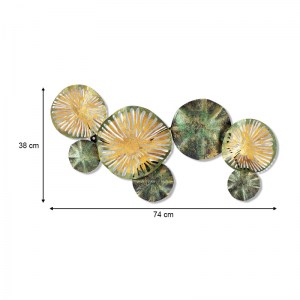 meg-GP052-0078-2 ΔΙΑΚΟΣΜΗΤΙΚΟ ΤΟΙΧΟΥ FLOWER MEGAPAP ΜΕΤΑΛΛΙΚΟ ΧΡΩΜΑ ΧΡΥΣΟ - ΠΡΑΣΙΝΟ 74X38ΕΚ.