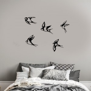 meg-GP052-0091-1 ΔΙΑΚΟΣΜΗΤΙΚΟ ΤΟΙΧΟΥ SWALLOWS MEGAPAP 5 ΤΜΧ ΜΕΤΑΛΛΙΚΟ ΧΡΩΜΑ ΜΑΥΡΟ 19X19ΕΚ.