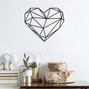 meg-GP052-0102-1 ΔΙΑΚΟΣΜΗΤΙΚΟ ΤΟΙΧΟΥ HEART MEGAPAP ΜΕΤΑΛΛΙΚΟ ΧΡΩΜΑ ΜΑΥΡΟ 47X40ΕΚ.