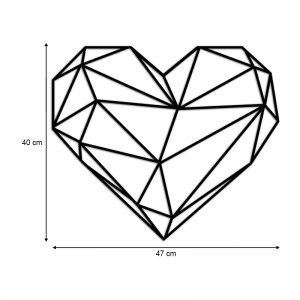 meg-GP052-0102-2 ΔΙΑΚΟΣΜΗΤΙΚΟ ΤΟΙΧΟΥ HEART MEGAPAP ΜΕΤΑΛΛΙΚΟ ΧΡΩΜΑ ΜΑΥΡΟ 47X40ΕΚ.