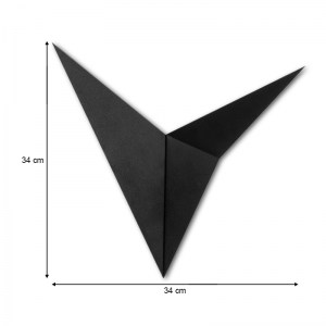 meg-GP052-0106,1-2 ΑΠΛΙΚΑ ΤΟΙΧΟΥ BIRD MEGAPAP ΜΕΤΑΛΛΙΚΗ ΧΡΩΜΑ ΜΑΥΡΟ 34X5X34ΕΚ.