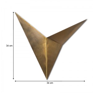 meg-GP052-0106,2-2 ΑΠΛΙΚΑ ΤΟΙΧΟΥ BIRD MEGAPAP ΜΕΤΑΛΛΙΚΗ ΧΡΩΜΑ ΧΡΥΣΟ VINTAGE 34X5X34ΕΚ.