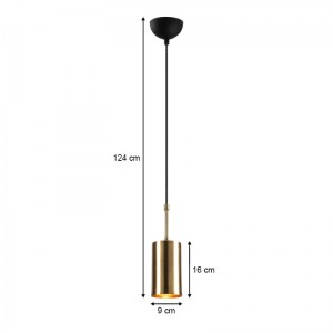 meg-GP052-0107,1-2 ΦΩΤΙΣΤΙΚΟ ΟΡΟΦΗΣ KEM MEGAPAP E27 ΜΕΤΑΛΛΙΚΟ ΜΟΝΟΦΩΤΟ ΧΡΩΜΑ ΧΡΥΣΟ Φ9X124ΕΚ.