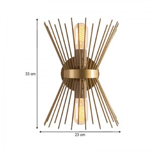meg-GP052-0108,2-2 ΑΠΛΙΚΑ ΤΟΙΧΟΥ KIRPI MEGAPAP E27 ΜΕΤΑΛΛΙΚΗ ΧΡΩΜΑ ΧΡΥΣΟ 23X5X33ΕΚ.