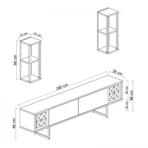 meg-GP052-0114,2-4 ΣΥΝΘΕΣΗ ΤΗΛΕΟΡΑΣΗΣ GOLDLINE MEGAPAP ΧΡΩΜΑ ΛΕΥΚΟ - ΧΡΥΣΟ 180X30X48ΕΚ.