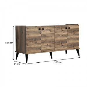 meg-GP052-0115,1-5 ΜΠΟΥΦΕΣ LIDYA MEGAPAP ΧΡΩΜΑ ΚΑΡΥΔΙ - ΜΑΥΡΟ ΕΦΕ ΜΑΡΜΑΡΟΥ 182X41X82,5ΕΚ.