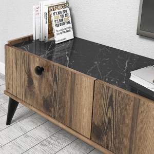 meg-GP052-0116,1-3 ΕΠΙΠΛΟ ΤΗΛΕΟΡΑΣΗΣ LIDYA MEGAPAP ΧΡΩΜΑ ΚΑΡΥΔΙ - ΜΑΥΡΟ ΕΦΕ ΜΑΡΜΑΡΟΥ 180X35X49ΕΚ.
