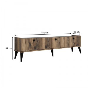 meg-GP052-0116,1-5 ΕΠΙΠΛΟ ΤΗΛΕΟΡΑΣΗΣ LIDYA MEGAPAP ΧΡΩΜΑ ΚΑΡΥΔΙ - ΜΑΥΡΟ ΕΦΕ ΜΑΡΜΑΡΟΥ 180X35X49ΕΚ.