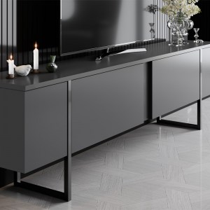 meg-GP052-0117,1-3 ΕΠΙΠΛΟ ΤΗΛΕΟΡΑΣΗΣ LUXE MEGAPAP ΧΡΩΜΑ ΑΝΘΡΑΚΙ 180X30X50ΕΚ.