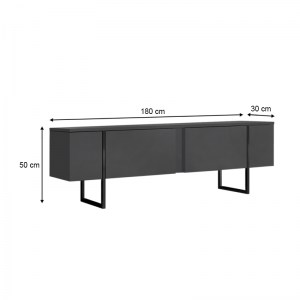 meg-GP052-0117,1-6 ΕΠΙΠΛΟ ΤΗΛΕΟΡΑΣΗΣ LUXE MEGAPAP ΧΡΩΜΑ ΑΝΘΡΑΚΙ 180X30X50ΕΚ.