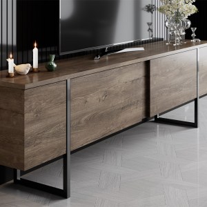 meg-GP052-0117,2-2 ΕΠΙΠΛΟ ΤΗΛΕΟΡΑΣΗΣ LUXE MEGAPAP ΧΡΩΜΑ ΚΑΡΥΔΙ 180X30X50ΕΚ.