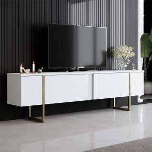 meg-GP052-0117,3-1 ΕΠΙΠΛΟ ΤΗΛΕΟΡΑΣΗΣ LUXE MEGAPAP ΧΡΩΜΑ ΛΕΥΚΟ - ΧΡΥΣΟ 180X30X50ΕΚ.