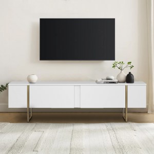 meg-GP052-0117,3-4 ΕΠΙΠΛΟ ΤΗΛΕΟΡΑΣΗΣ LUXE MEGAPAP ΧΡΩΜΑ ΛΕΥΚΟ - ΧΡΥΣΟ 180X30X50ΕΚ.