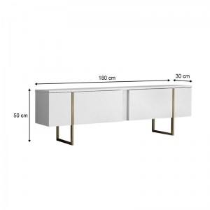meg-GP052-0117,3-5 ΕΠΙΠΛΟ ΤΗΛΕΟΡΑΣΗΣ LUXE MEGAPAP ΧΡΩΜΑ ΛΕΥΚΟ - ΧΡΥΣΟ 180X30X50ΕΚ.