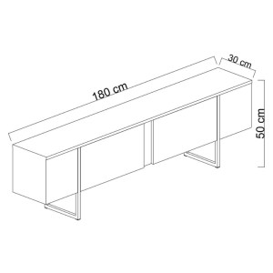meg-GP052-0117,4-3 ΕΠΙΠΛΟ ΤΗΛΕΟΡΑΣΗΣ LUXE MEGAPAP ΧΡΩΜΑ TRAVERTINE - ΧΡΥΣΟ 180X30X50ΕΚ.