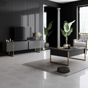 meg-GP052-0117,5-5 ΕΠΙΠΛΟ ΤΗΛΕΟΡΑΣΗΣ LUXE MEGAPAP ΧΡΩΜΑ ΑΝΘΡΑΚΙ - ΧΡΥΣΟ 180X30X50ΕΚ.
