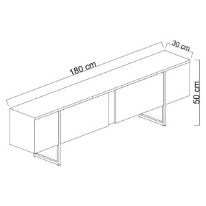 meg-GP052-0117,5-6 ΕΠΙΠΛΟ ΤΗΛΕΟΡΑΣΗΣ LUXE MEGAPAP ΧΡΩΜΑ ΑΝΘΡΑΚΙ - ΧΡΥΣΟ 180X30X50ΕΚ.