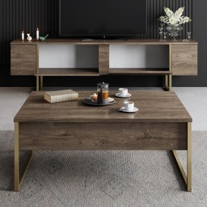 meg-GP052-0117,6-3 ΕΠΙΠΛΟ ΤΗΛΕΟΡΑΣΗΣ LUXE MEGAPAP ΧΡΩΜΑ ΚΑΡΥΔΙ - ΧΡΥΣΟ 180X30X50ΕΚ.