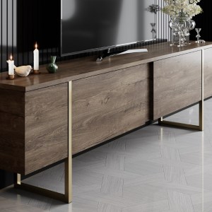 meg-GP052-0117,6-4 ΕΠΙΠΛΟ ΤΗΛΕΟΡΑΣΗΣ LUXE MEGAPAP ΧΡΩΜΑ ΚΑΡΥΔΙ - ΧΡΥΣΟ 180X30X50ΕΚ.
