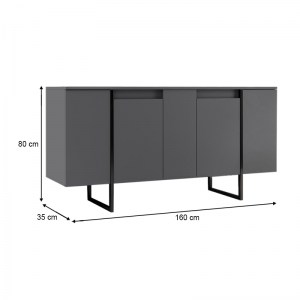meg-GP052-0118,1-4 ΜΠΟΥΦΕΣ LUXE MEGAPAP ΧΡΩΜΑ ΑΝΘΡΑΚΙ 160X35X80ΕΚ.