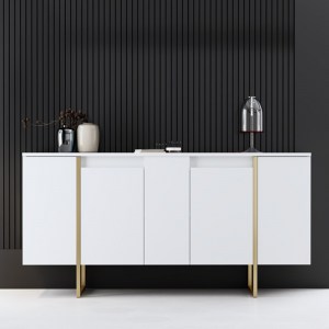 meg-GP052-0118,3-1 ΜΠΟΥΦΕΣ LUXE MEGAPAP ΧΡΩΜΑ ΛΕΥΚΟ - ΧΡΥΣΟ 160X35X80ΕΚ.