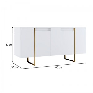meg-GP052-0118,3-4 ΜΠΟΥΦΕΣ LUXE MEGAPAP ΧΡΩΜΑ ΛΕΥΚΟ - ΧΡΥΣΟ 160X35X80ΕΚ.