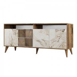 meg-GP052-0119,1-4 ΜΠΟΥΦΕΣ MILAN MEGAPAP ΧΡΩΜΑ ΚΑΡΥΔΙ - ΛΕΥΚΟ ΕΦΕ ΜΑΡΜΑΡΟΥ 180X35X78,6ΕΚ.