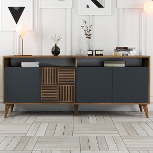 meg-GP052-0119,2-2 ΜΠΟΥΦΕΣ MILAN MEGAPAP ΧΡΩΜΑ ΚΑΡΥΔΙ - ΑΝΘΡΑΚΙ 180X35X78,6ΕΚ.