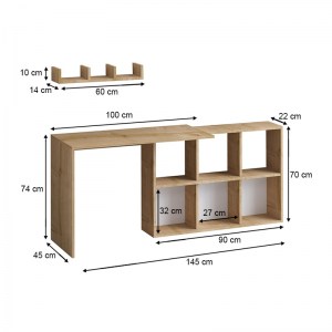 meg-GP052-0121,1-3 ΓΡΑΦΕΙΟ ΕΡΓΑΣΙΑΣ BLAKE MEGAPAP ΧΡΩΜΑ ΦΥΣΙΚΟ ΟΞΙΑΣ 145X45X74ΕΚ.