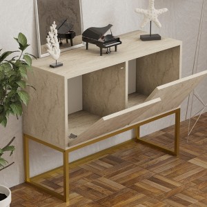 meg-GP052-0127,1-1 ΚΟΝΣΟΛΑ - ΜΠΟΥΦΕΣ ZERMAT MEGAPAP ΧΡΩΜΑ ΜΠΕΖ TRAVERTINE - ΧΡΥΣΟ 90X34X70ΕΚ.