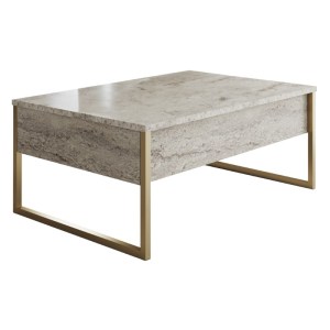 meg-GP052-0128,1-0 ΤΡΑΠΕΖΑΚΙ ΣΑΛΟΝΙΟΥ LUXE MEGAPAP ΧΡΩΜΑ TRAVERTINE - ΧΡΥΣΟ 90X60X40ΕΚ.