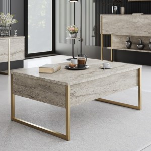 meg-GP052-0128,1-1 ΤΡΑΠΕΖΑΚΙ ΣΑΛΟΝΙΟΥ LUXE MEGAPAP ΧΡΩΜΑ TRAVERTINE - ΧΡΥΣΟ 90X60X40ΕΚ.