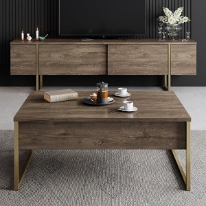meg-GP052-0128,3-2 ΤΡΑΠΕΖΑΚΙ ΣΑΛΟΝΙΟΥ LUXE MEGAPAP ΧΡΩΜΑ ΚΑΡΥΔΙ - ΧΡΥΣΟ 90X60X40ΕΚ.