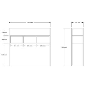meg-GP052-0129,1-4 ΚΟΝΣΟΛΑ GUARDA MEGAPAP ΧΡΩΜΑ ΜΠΕΖ TRAVERTINE - ΧΡΥΣΟ 100X29X90ΕΚ.
