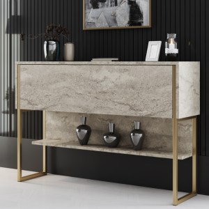 meg-GP052-0130,1-0 ΜΠΟΥΦΕΣ LUXE MEGAPAP ΧΡΩΜΑ TRAVERTINE - ΧΡΥΣΟ 120X30X80ΕΚ.