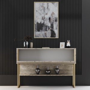 meg-GP052-0130,1-1 ΜΠΟΥΦΕΣ LUXE MEGAPAP ΧΡΩΜΑ TRAVERTINE - ΧΡΥΣΟ 120X30X80ΕΚ.