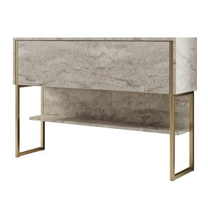 meg-GP052-0130,1-2 ΜΠΟΥΦΕΣ LUXE MEGAPAP ΧΡΩΜΑ TRAVERTINE - ΧΡΥΣΟ 120X30X80ΕΚ.