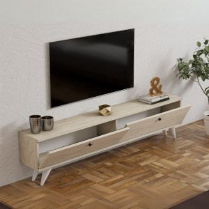 meg-GP052-0135,3-1 ΕΠΙΠΛΟ ΤΗΛΕΟΡΑΣΗΣ PARIS MEGAPAP ΧΡΩΜΑ TRAVERTINE 160X25X35ΕΚ.