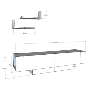 meg-GP052-0136,1-3 ΕΠΙΠΛΟ ΤΗΛΕΟΡΑΣΗΣ MATERA MEGAPAP ΧΡΩΜΑ ΛΕΥΚΟ 150X31,5X41,6ΕΚ.