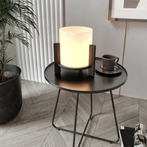 meg-GP052-0137,1-2 ΦΩΤΙΣΤΙΚΟ ΕΠΙΤΡΑΠΕΖΙΟ PINE MEGAPAP E27 MDF ΧΡΩΜΑ ΜΑΥΡΟ - ΚΡΕΜ Ø20X20ΕΚ.