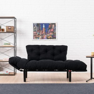 meg-GP052-0162,1-3 ΚΑΝΑΠΕΣ - ΚΡΕΒΑΤΙ NITTA MEGAPAP ΔΙΘΕΣΙΟΣ ΥΦΑΣΜΑΤΙΝΟΣ ΧΡΩΜΑ ΜΑΥΡΟ 155X70X85ΕΚ.