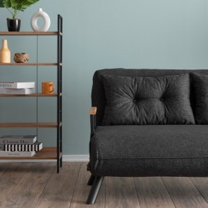 meg-GP052-0163,1-2 ΚΑΝΑΠΕΣ - ΚΡΕΒΑΤΙ SANDO MEGAPAP ΔΙΘΕΣΙΟΣ ΥΦΑΣΜΑΤΙΝΟΣ ΧΡΩΜΑ ΑΝΘΡΑΚΙ 133X78X78ΕΚ.