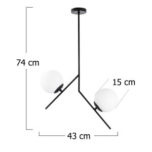 meg-GP052-0172,1-3 ΦΩΤΙΣΤΙΚΟ ΟΡΟΦΗΣ TIMA MEGAPAP E27 ΜΕΤΑΛΛΙΚΟ - ΓΥΑΛΙΝΟ ΔΙΦΩΤΟ ΧΡΩΜΑ ΜΑΥΡΟ 43X15X74ΕΚ.