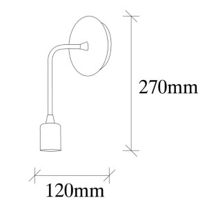 meg-GP052-0173,1-3 ΑΠΛΙΚΑ ΤΟΙΧΟΥ ADEN MEGAPAP E27 ΜΕΤΑΛΛΙΚΗ ΧΡΩΜΑ ΜΑΥΡΟ 6X12X27ΕΚ.