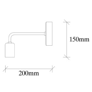 meg-GP052-0174,1-2 ΑΠΛΙΚΑ ΤΟΙΧΟΥ AVEN MEGAPAP E27 ΜΕΤΑΛΛΙΚΗ ΧΡΩΜΑ ΜΑΥΡΟ 8X20X15ΕΚ.