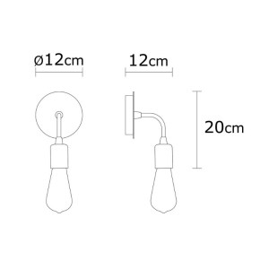 meg-GP052-0175,1-2 ΑΠΛΙΚΑ ΤΟΙΧΟΥ ARKEN MEGAPAP E27 ΜΕΤΑΛΛΙΚΗ ΧΡΩΜΑ ΧΡΥΣΟ VINTAGE 12X12X20ΕΚ.